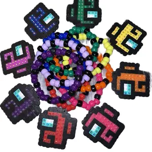 “Among us” bedazzled perler Kandi bracelet