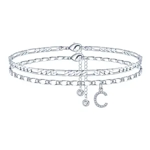 26 Letters Bead Double-Circle Anklet, Summer Essential