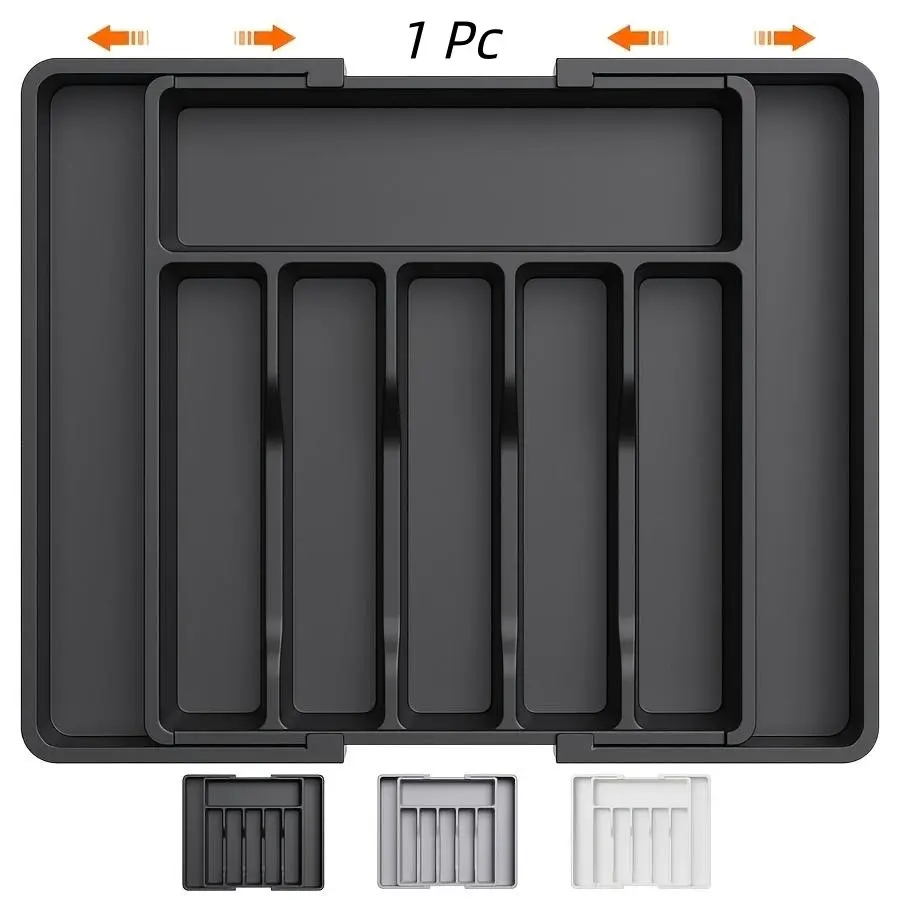 Set of 1/3pcs Silverware Drawer Organizer, Expandable Utensil Tray for Kitchen, Divided Compartments, BPA Free Flatware and Cutlery Holder, Adjustable Plastic Storage for Spoons Forks Knives, Durable Plastic Organizers