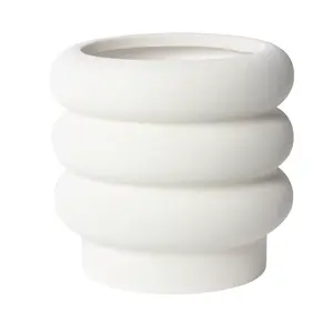 Pottery 6" Chinooke Bubble Ceramic Planter, White, Ideal for Houseplants
