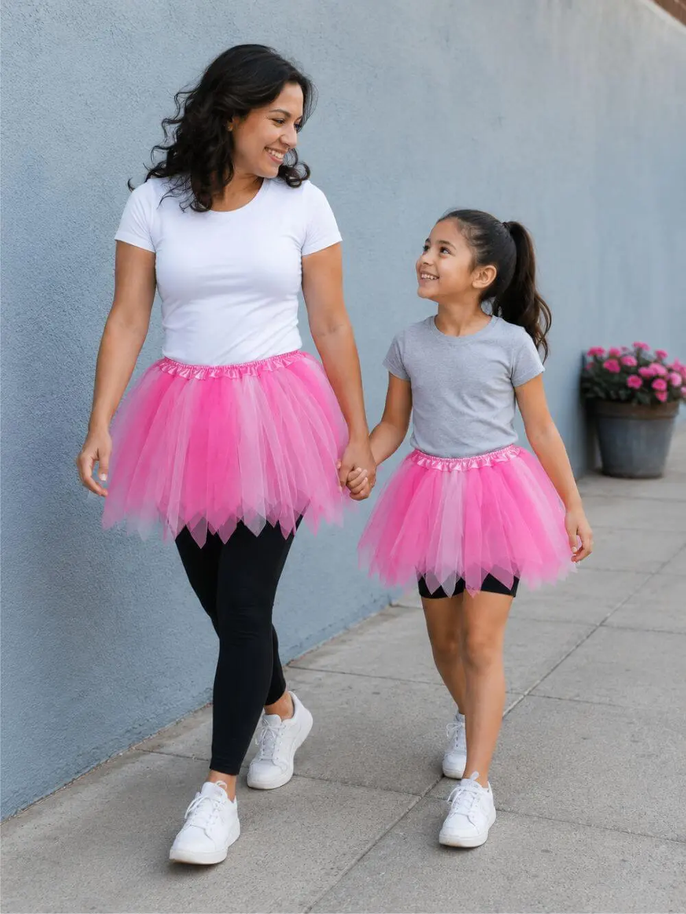 Pink & Neon Pink Fairy Princess Dress Up Halloween Costume or 5K Running Pixie Tutu Skirt for Kids, Adults, Plus