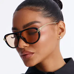 Trendy New Knot Double-Bridge Sunglasses , Summer Outdoor Must-Have, Bold European-American Fashion Shades UV Protection