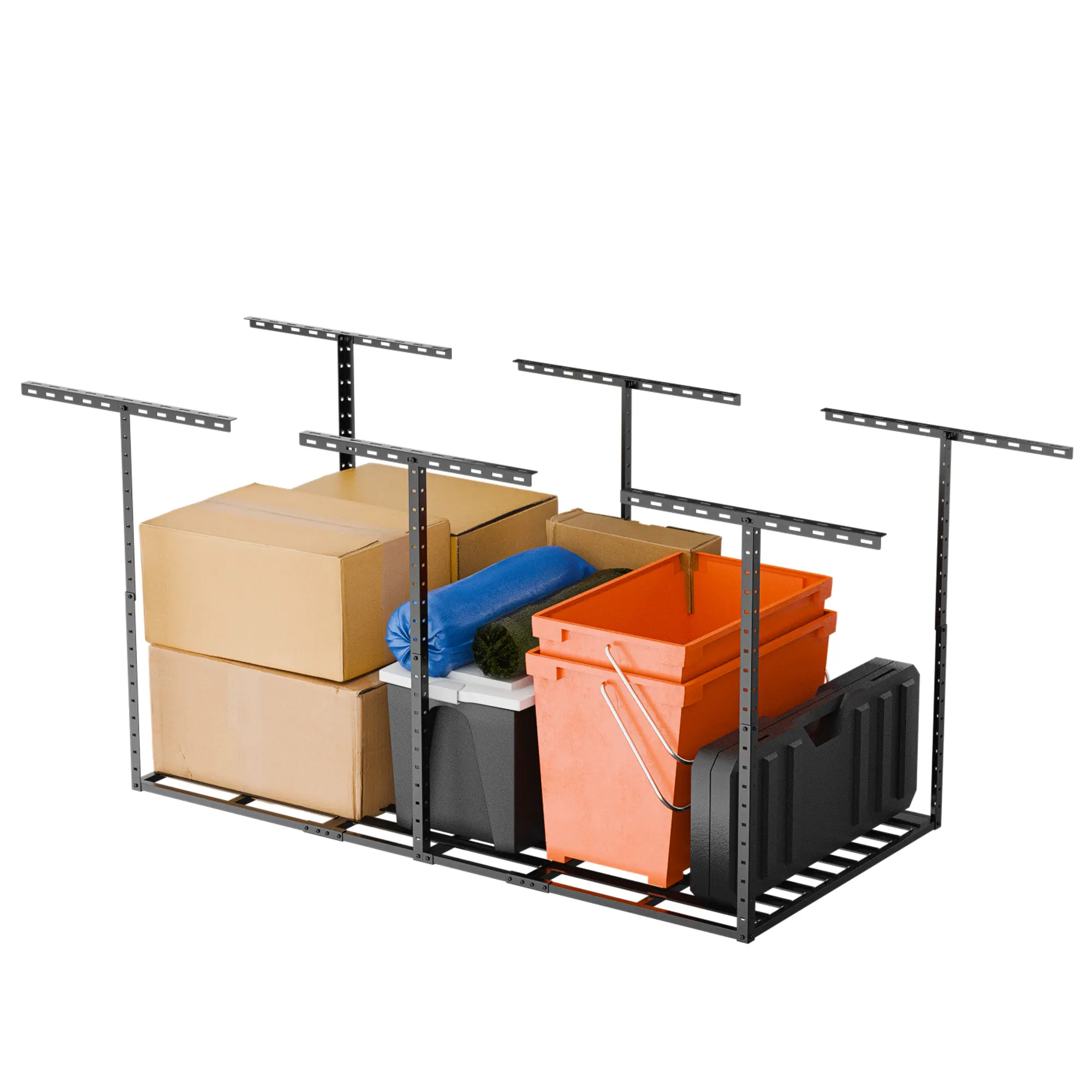 3X6FT Overhead Garage Storage Rack, 22"-40" Height Adjustable Garage Ceiling Storage Racks, Heavy Duty Metal Overhead Storage Organizer System, 800LBS Weight Capacity