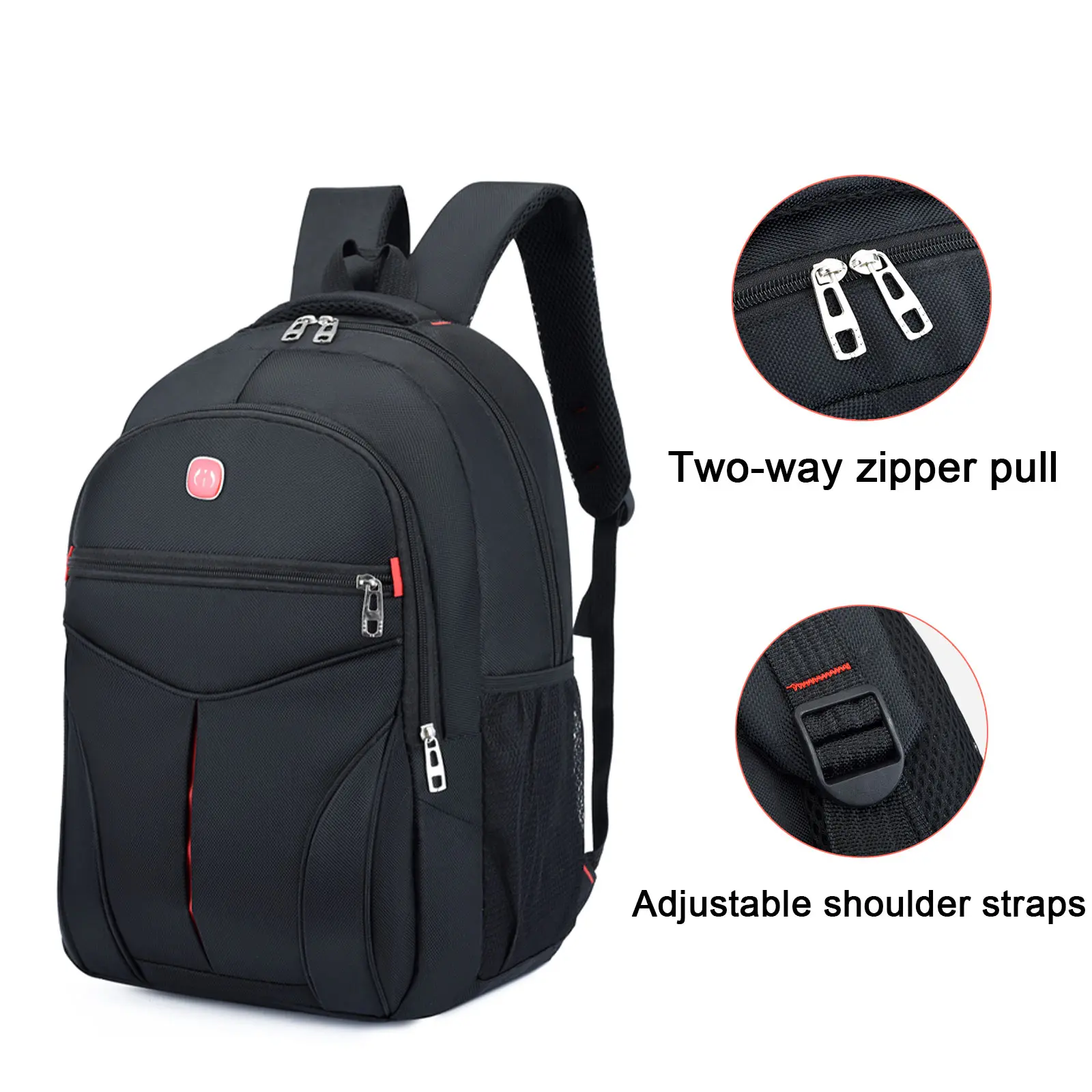 Men's Large Capacity Waterproof Laptop Backpack with Multi Pockets, Adjustable Strap Computer Backpack with Water Bottle Pouch, Fashion Casual Backpack for Office Commute Business Travel Outdoor Activities
