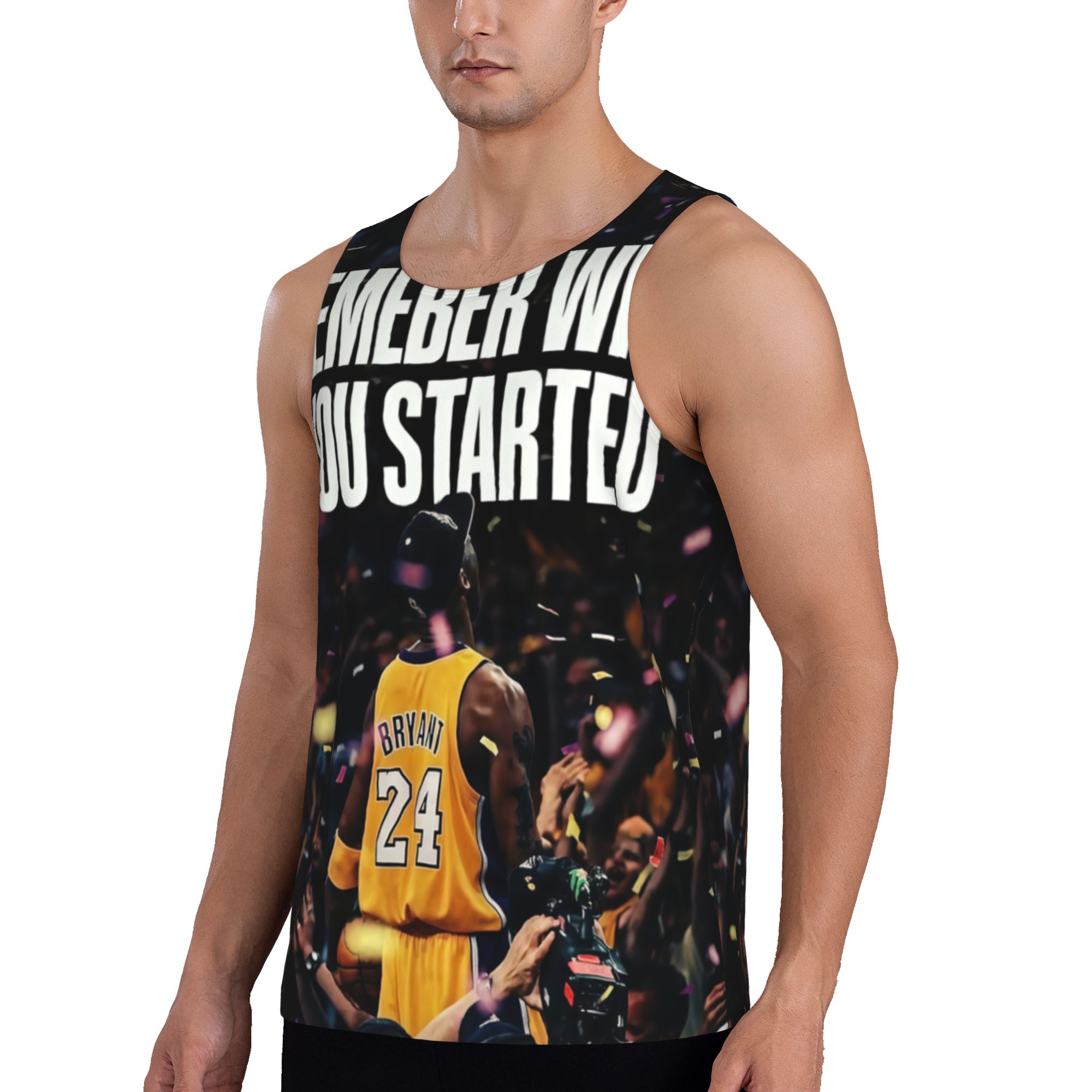 Kobe Bryant #24 Tank Top | "Remember Why You Started" Lakers Graphic Sleeveless Shirt Comfortable, Stretchy For Training & Casual Wear