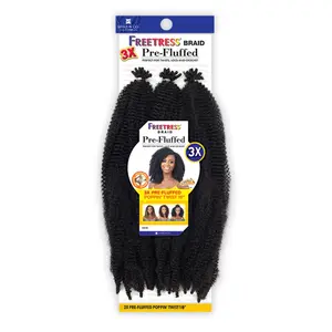 FreeTress Crochet Braids 3X Pre-Fluffed Poppin Twist 16"