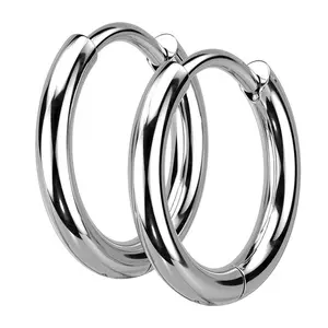Vast Stainless Steel Hinged Hoop Earrings
