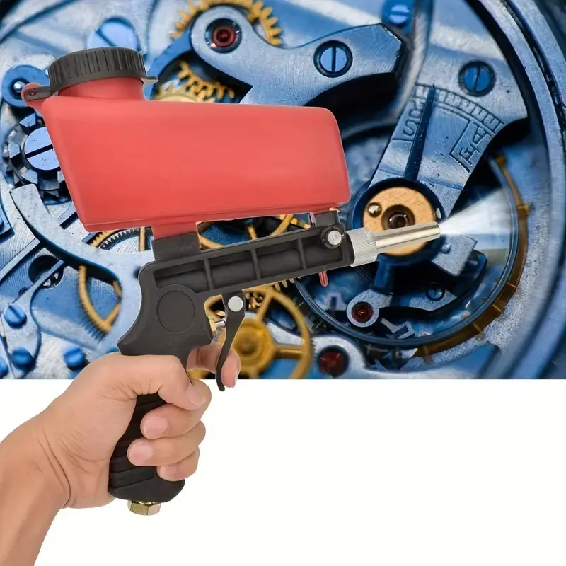 Pneumatic Sandblasting Gun, Handheld Plastic Gravity Feed Spray Gun, Portable Mini Air Tool for DIY Projects and Repairs