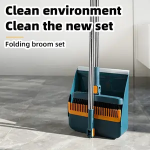 Thickened Multifunctional Broom Dustpan Set, New Upgraded 48.8in/37.9in Non-Stick Hair Extended Broom, Easy Sweeping for Office Home Kitchen
