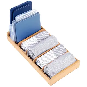 Bamboo Kitchen Towel and Food-Storage Organizer