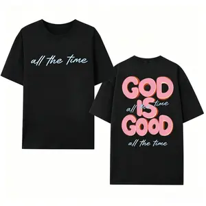 Men's & Women's Oversized 180gsm Heavyweight T-Shirt GOD IS GOOD Double-Sided Graphic Print Streetwear Loose Fit Round Neck Short Sleeve Menswear Gradient t shirts women graphic tees oversized tshirt  Stylish