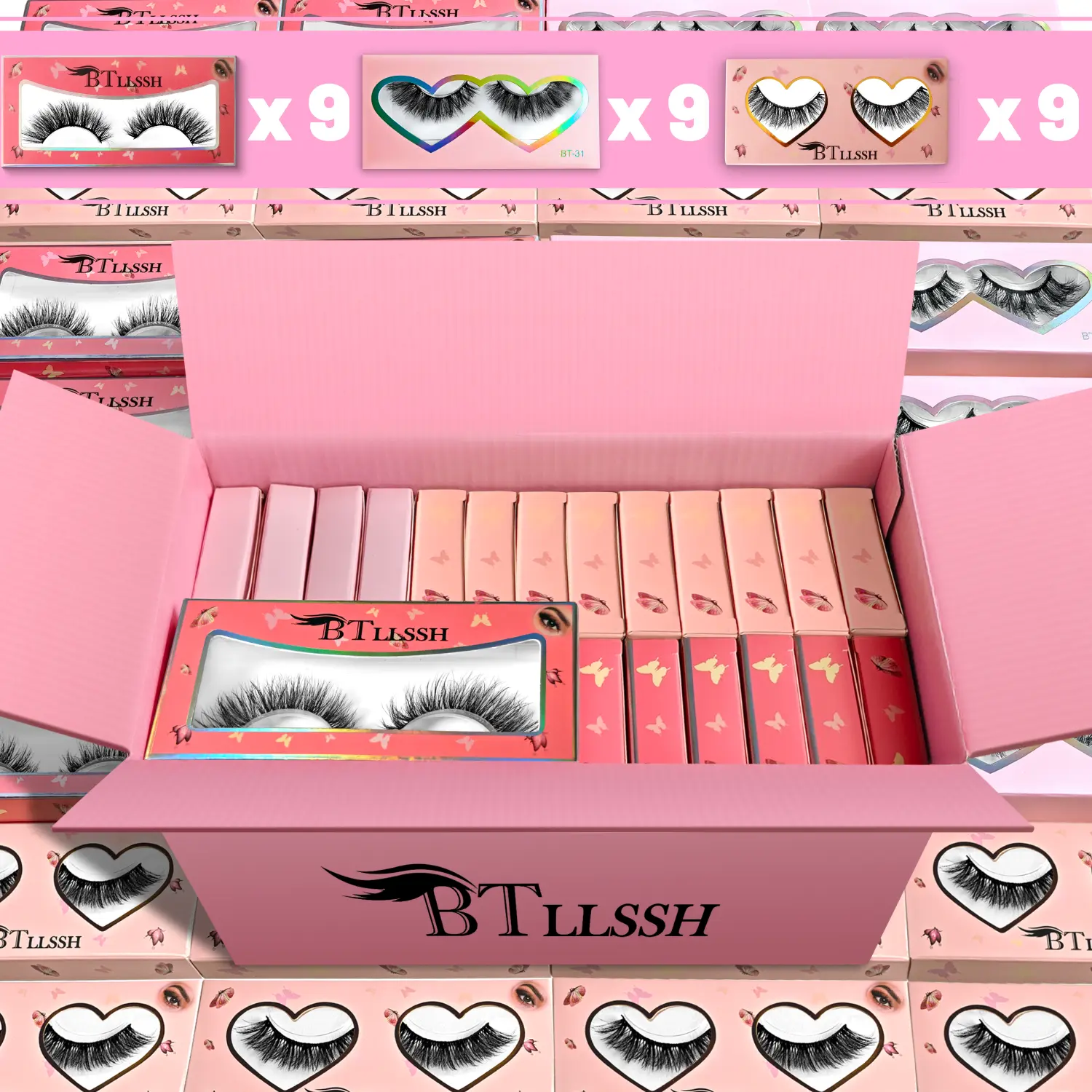 BTLLSSH 3D5D Faux Mink Lashes 3 Styles 100% Handmade Luxurious Lightweight False Eyelashes 27 Pairs Pack for Makeup Cosmetic Youth Daily BTLLSSH 3D5D Faux Mink Lashes 3 Styles 100% Handmade Luxurious Lightweight False Eyelashes 27 Pairs Pack for Makeup Cosmetic Youth Daily