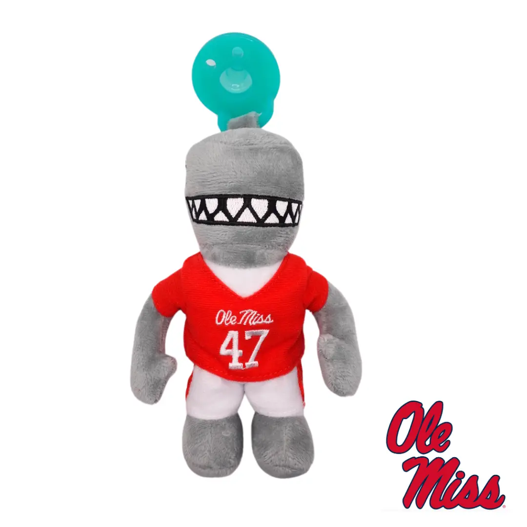 GAMEZIES Ole Miss Tony The LandShark Plush Toy - Fierce Grit Swagger GameDay Cuddle Buddy for Rebel Nation