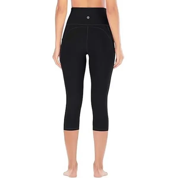 Ewedoos Womens Yoga Pants with Pockets Capri Leggings for Women Tummy Control Workout Leggings Compression Capris Pants