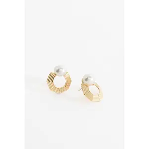 Harmony Hex Pearl Earring