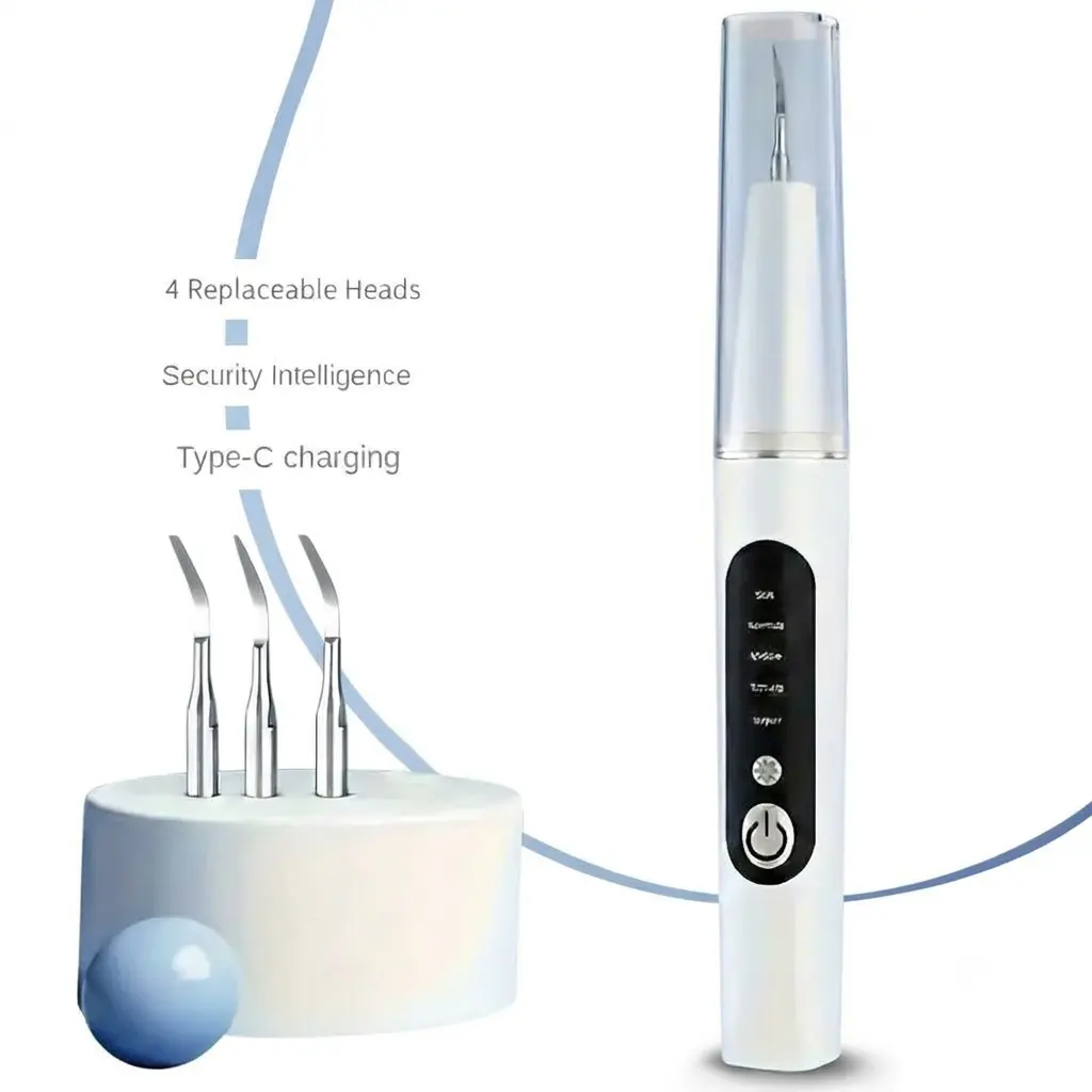 Electric Dental Scaler with Batteries - Plaque, Calculus & Stain Removal Tool, Whitening Mode Cleansing Device for Adults’ Oral Hygiene Routine, Daily Care & Those Improving Oral Health