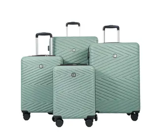 4 Piece Hardshell Luggage Set Hardside Lightweight Suitcase with TSA Lock Spinner Wheels.(Green)