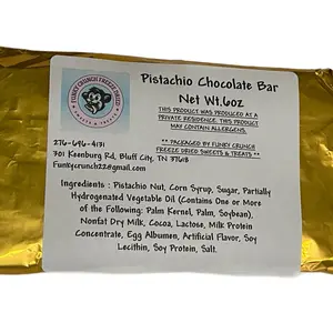 Pistachio Chocolate Bar - Dessert Snack with Creamy Pistachio Flavor and Smooth Texture