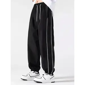 Bmuvlss Men'S Casual Loose-Fit Joggers - 4 Colors (Olive Green, Navy Blue, Black, Dark Gray) with Drawstring Waist, Machine Washable, Comfortable for Casual Attire, Jogging Pants, Comfortable Clothing, Minimalist Style, Durable Fabric