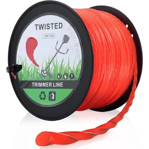 095 Inch Trimmer Line,2.4mm/ 0.095" Weed Wacker Eater String, Commercial Grade Round Nylon String Trimmer Line Replacement for String Trimmer Weed Trimmer 3LB, Orange