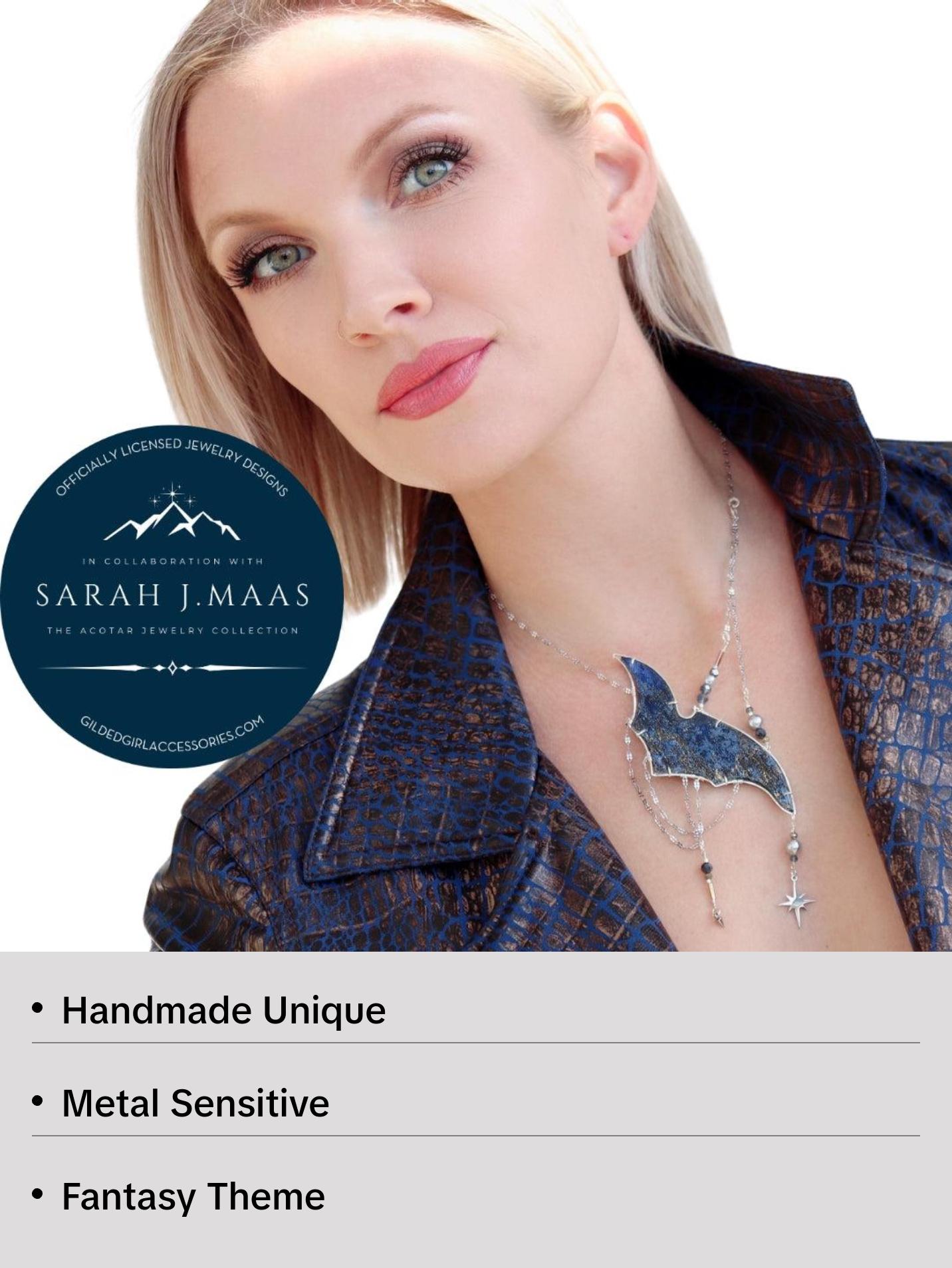 The Azriel Necklace Officially Licensed ACOTAR Necklace in Sterling Silver & Stainless-Steel The Azriel Necklace Officially Licensed ACOTAR Necklace in Sterling Silver & Stainless-Steel