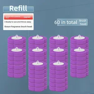 Disposable Toilet Brush Refill-Only replacement head， 60pcs/set 3 Layer Sponge Toilet Brush Replacement Head, Household Cleaning Tool for Bathroom Toilet, House Accessories, Home Cleaning Products, Cleaning Supplies