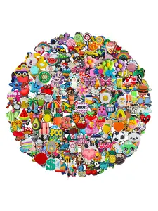 100 pieces of shoe accessories, Shoe Charms Set, Shoe Embellishments Set, in various styles, suitable for sandals, bracelets, and wristbands, randomly selected, perfect for shoes, as well as festive party gifts, featuring mixed colors