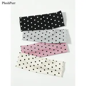 Women's 4-Pack Cute Polka Dot Sports Headbands, 1-Size Secure Fit Elastic Hair Accessories for Thick Hair, Casual Minimalist Daily Styling Supplies, Headbands For Women, One Size outdoorfun