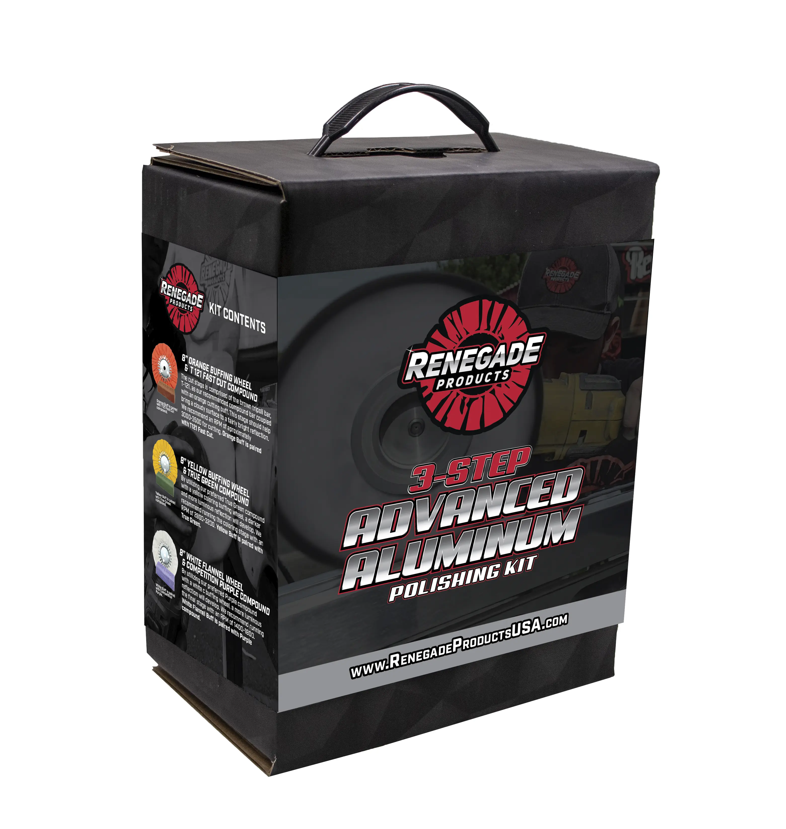 Renegade Products 3-Step Advanced Aluminum Polishing Kit – Complete Mirror Shine System for Big Rigs, Marine & Metal Restoration | Includes Buffing Wheels, Compounds Renegade Products 3-Step Advanced Aluminum Polishing Kit – Complete Mirror Shine System for Big Rigs, Marine & Metal Restoration | Includes Buffing Wheels, Compounds