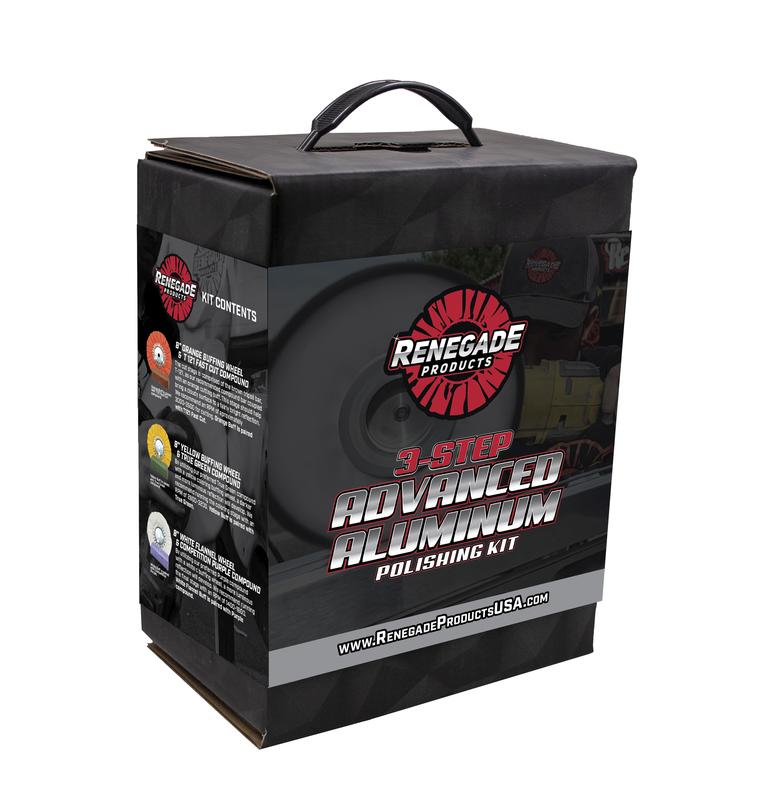 Renegade Products 3-Step Advanced Aluminum Polishing Kit – Complete Mirror Shine System for Big Rigs, Marine & Metal Restoration | Includes Buffing Wheels, Compounds