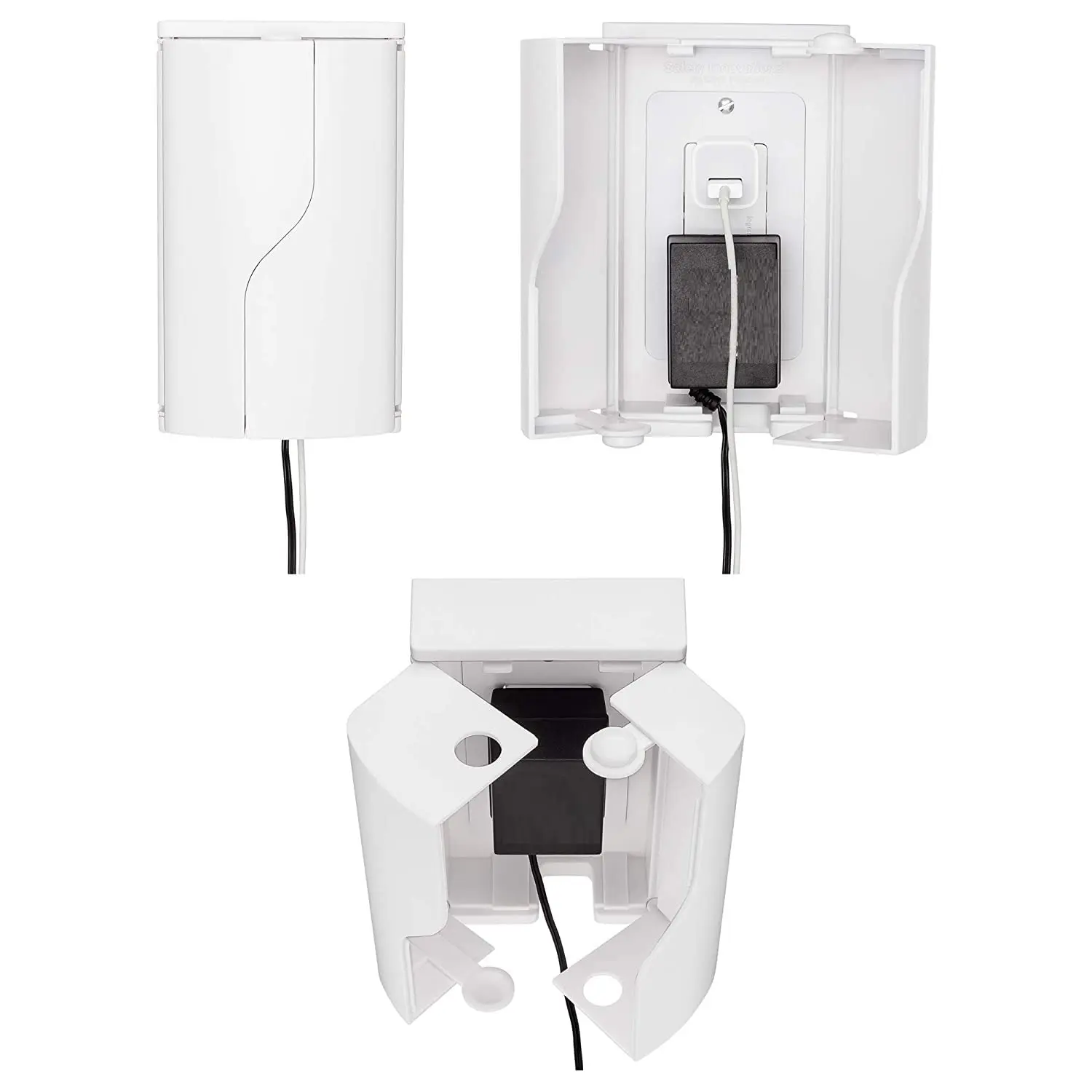 Door   Outlet Cover Box for Babyproofing Outlets - More Interior Space for  Electrical Plugs and Adapters - Easy to Install - Easy to Use, (1-Pack)