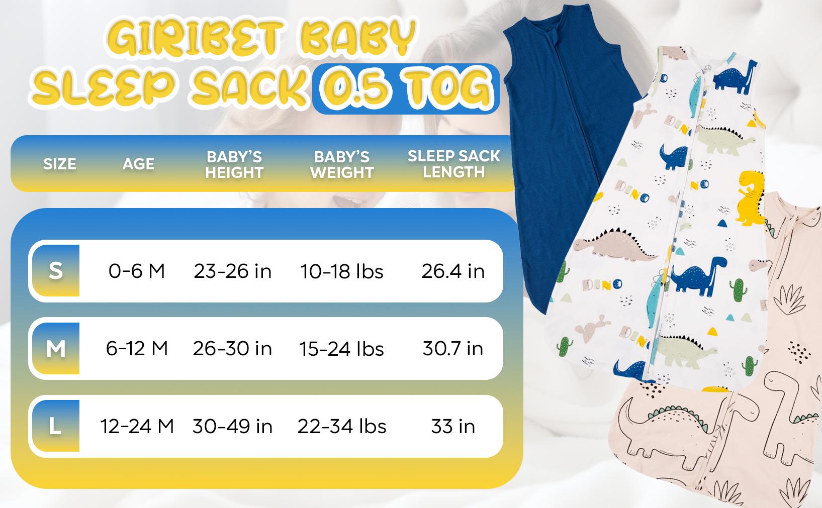Giribet Baby Sleep Sack 100% Organic Cotton 0.5 TOG 2-Way Zipper Soft and Breathable for Newborns - Unisex, Machine Washable Giribet Baby Sleep Sack 100% Organic Cotton 0.5 TOG 2-Way Zipper Soft and Breathable for Newborns - Unisex, Machine Washable