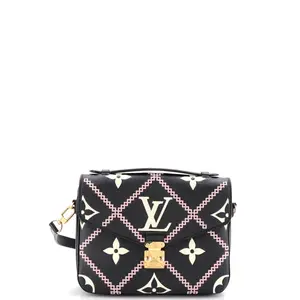 Pre-owned Louis Vuitton material Messenger Bags Pochette Metis Monogram Empreinte Giant Broderies by Rebag