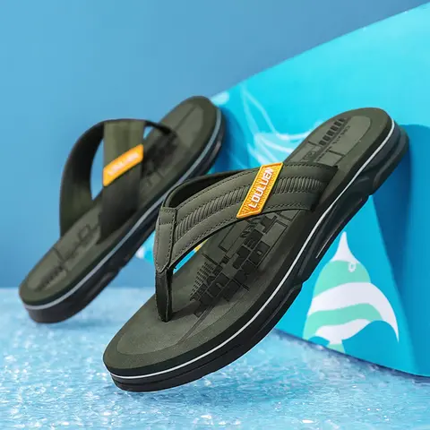 Men's Colorblock Letter Print PU Leather Slides Sandals, Casual Comfortable Non-Slip Slippers for Indoor Outdoor Wear, Footwear for Beach, Soft Comfy Home Slippers for Daily Wear, Summer Sandals