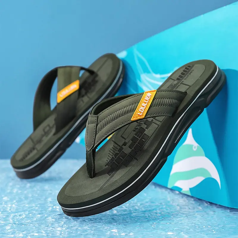 Men's Colorblock Letter Print PU Leather Slides Sandals, Casual Comfortable Non-Slip Slippers for Indoor Outdoor Wear, Footwear for Beach, Soft Comfy Home Slippers for Daily Wear, Summer Sandals