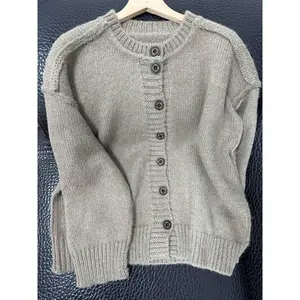 Fashionable And Casual Plus-Size Knitted Cardigan for Women in Autumn And Winter with Button Design.