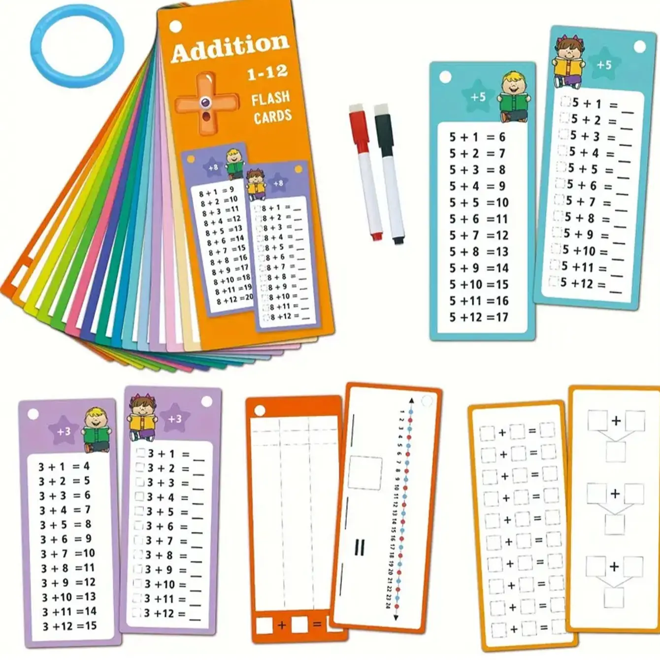 1-12 Multiplication Table Math Flashcards Set, Self-Check Answers, Interactive Learning Cards, Colorful Arithmetic Practice, Durable Material, Math Learning Tools, Math Teaching Aid
