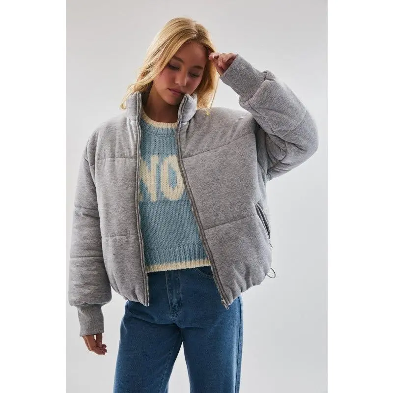 Open Arms Jersey Puffer Jacket