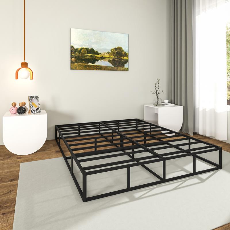 Edenza-Box Spring King, 9 Inchs High Metal Twin Full Queen King Size Box Spring Only, Heavy Duty Mattress Foundation with Fabric Cover, Easy Assembly, Quiet Noise Free, Non Slip, Queen Size Furniture Bedframe Bedroom Design Modern Home Interior