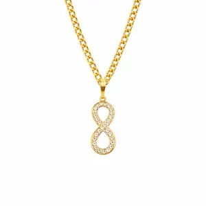 Cuban Chain 3 mm Wide 20 Inches Long with Heart-Shaped Owl Pendant dolphin, infinity, key, owl , flower