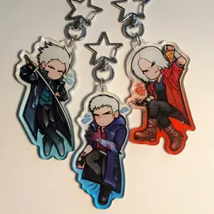 Devil May Cry Acrylic Keychains - Dante, Nero & Vergil, perfect for bags, keys, or as a gift for friends.