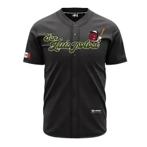 (BLACK) San Luis Potosí Baseball Jersey, Mexico Jersey for Men Women Youth And Kids, Mexico Baseball Shirt, Hiphop Jersey, All-Over Print Baseball Jersey