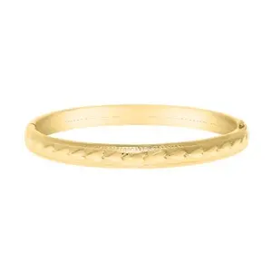 14K Gold Filled Baby Bracelet with Embossed Hearts – Size 4.5