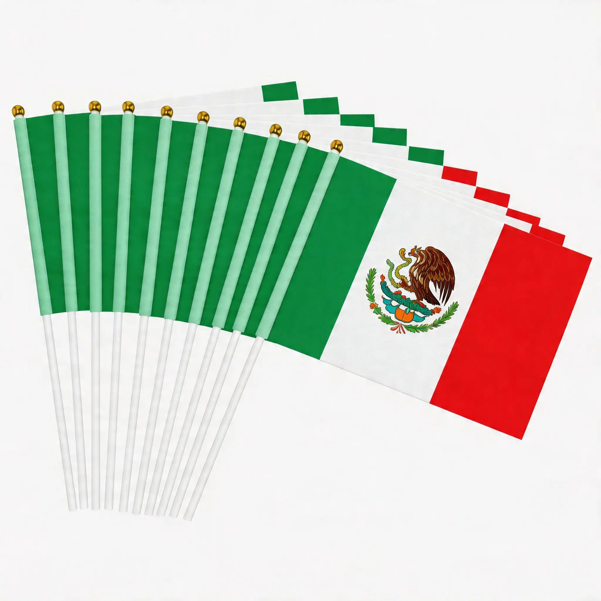 Mexico Flag Mexican Flag, Small Mini Handheld Mexico Flags on Stick, Ideal for Party Parades Sports Events Patriotic Festival Decorations
