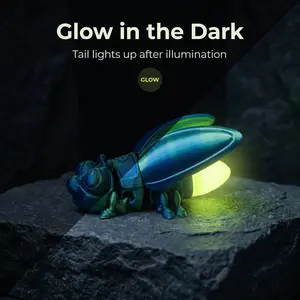 3D Printed Firefly Decorative Figurine, Glow-In-The-Dark Firefly Desktop Ornament, Home Decoration Craft, Festival Gift, Glow Worm Figurines