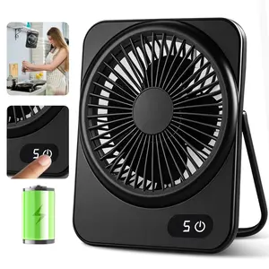 USB Rechargeable Desktop Fan, Strong Airflow Fan, 180° Tilt Folding 5 Speeds Adjustable Fan, Strong Wind Quiet Small Desk Fan for Home Office Desktop, Mini Travel Products, Rechargeable Rotating Fan summerwins