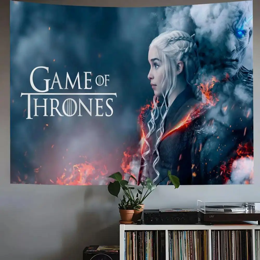 Game of Thrones Medieval Fantasy Wall Tapestry - Lightweight Print with Stark Dragon Throne Art, Wall Backdrop, Bedroom Decor Gift for Friends & Family (Home Supplies), Polyester Fiber