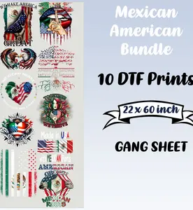 American Hispanic DTF Bundle Sheet Ready To Press Transfers