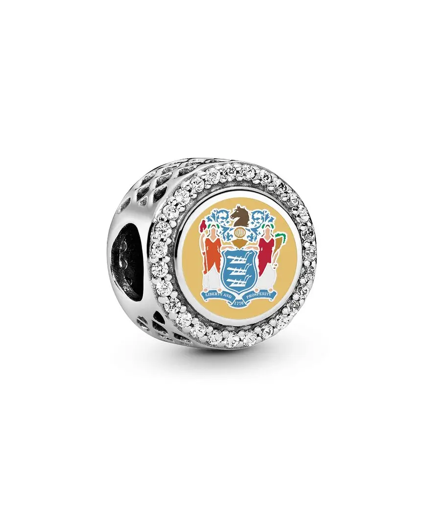 Pandora Localization Silver CZ NJ Flag Charm