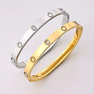 1 set, simple diamond studded gold-plated 18k gold cutting craft bracelet, open buckle bracelet, suitable for daily wear by beautiful women